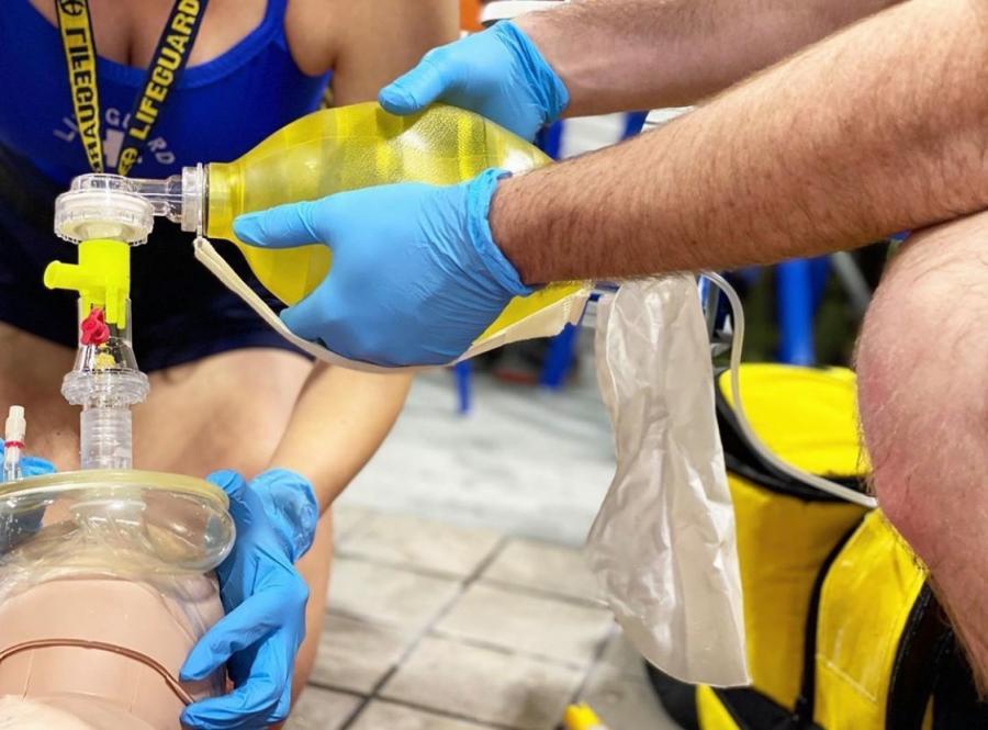 lifeguards doing in service training